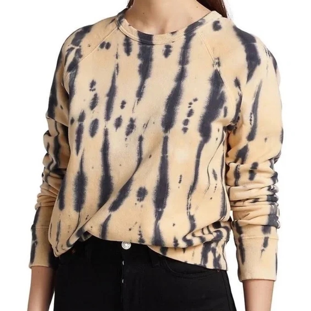 RE/DONE Hanes Tiger Tie Dye Raglan Sweatshirt EUC